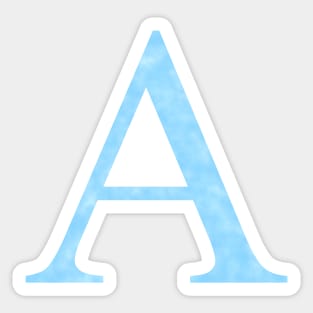 Watercolor Letter A Light Blue Sticker